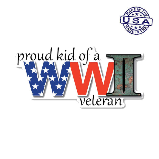 United States Proud Kid of a WWII Veteran Magnet (6" x 2.88") - Military Republic