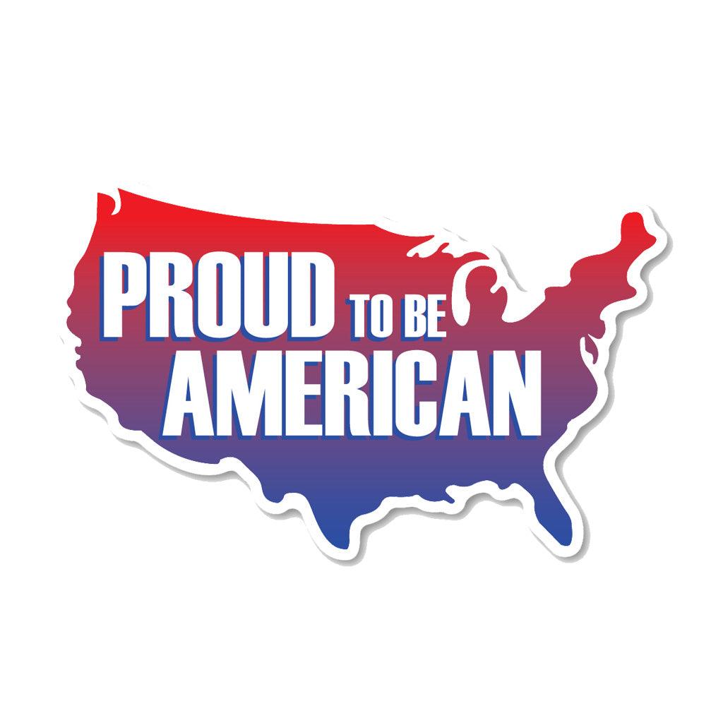 United States Patriotic Proud to be American US shaped Sticker (8" x 5") - Military Republic