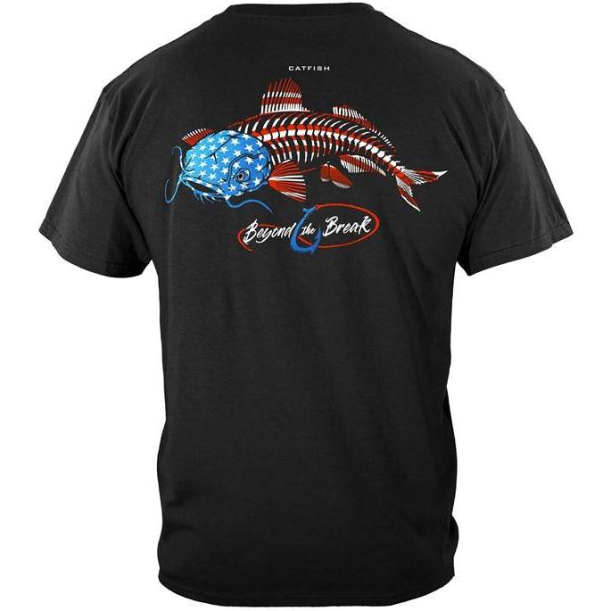 Patriotic Catfish Fishing T-Shirt - Military Republic