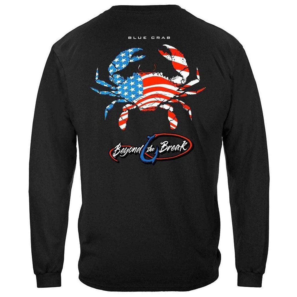 United States Patriotic Blue Claw Crab Premium Long Sleeve - Military Republic