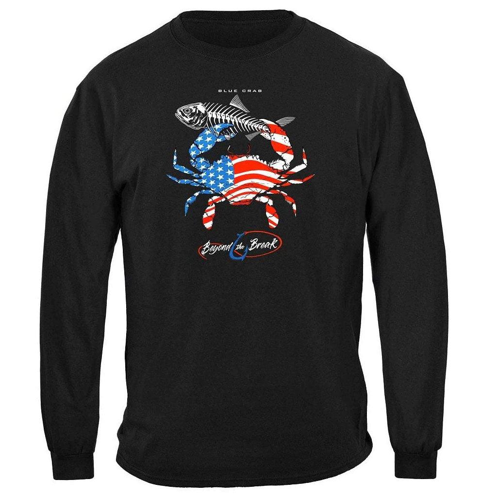 United States Patriotic Blue Claw Crab Premium Long Sleeve - Military Republic