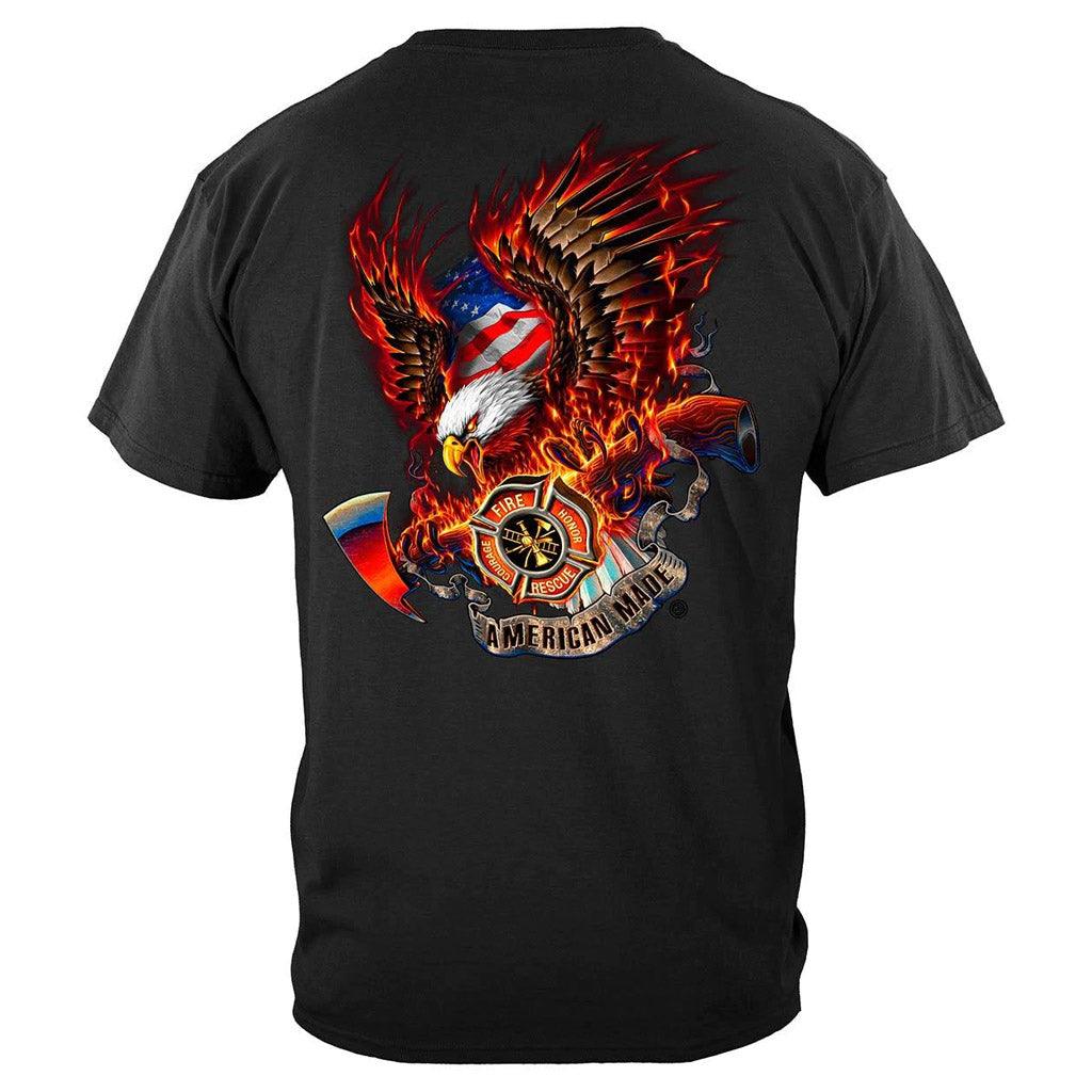 United States Patriotic Fire Eagle American Made Premium T-Shirt - Military Republic