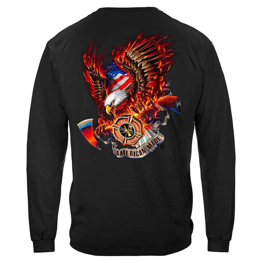 United States Patriotic Fire Eagle American Made Premium Long Sleeve - Military Republic