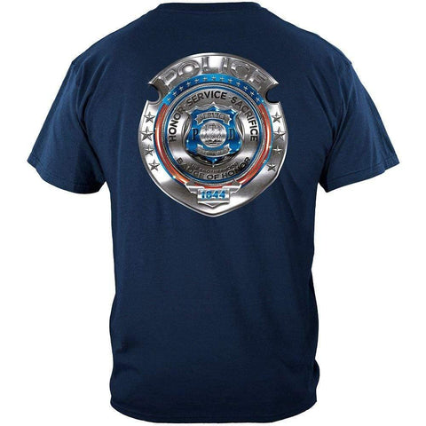 Police Honor Courage Sacrifice Badge T-Shirt - Military Republic