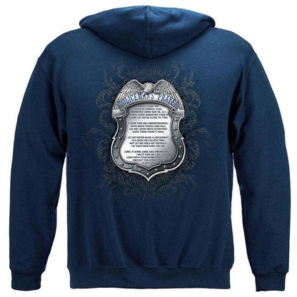 United States Policeman's Chrome Badge With Policeman's Prayer Premium Hoodie - Military Republic