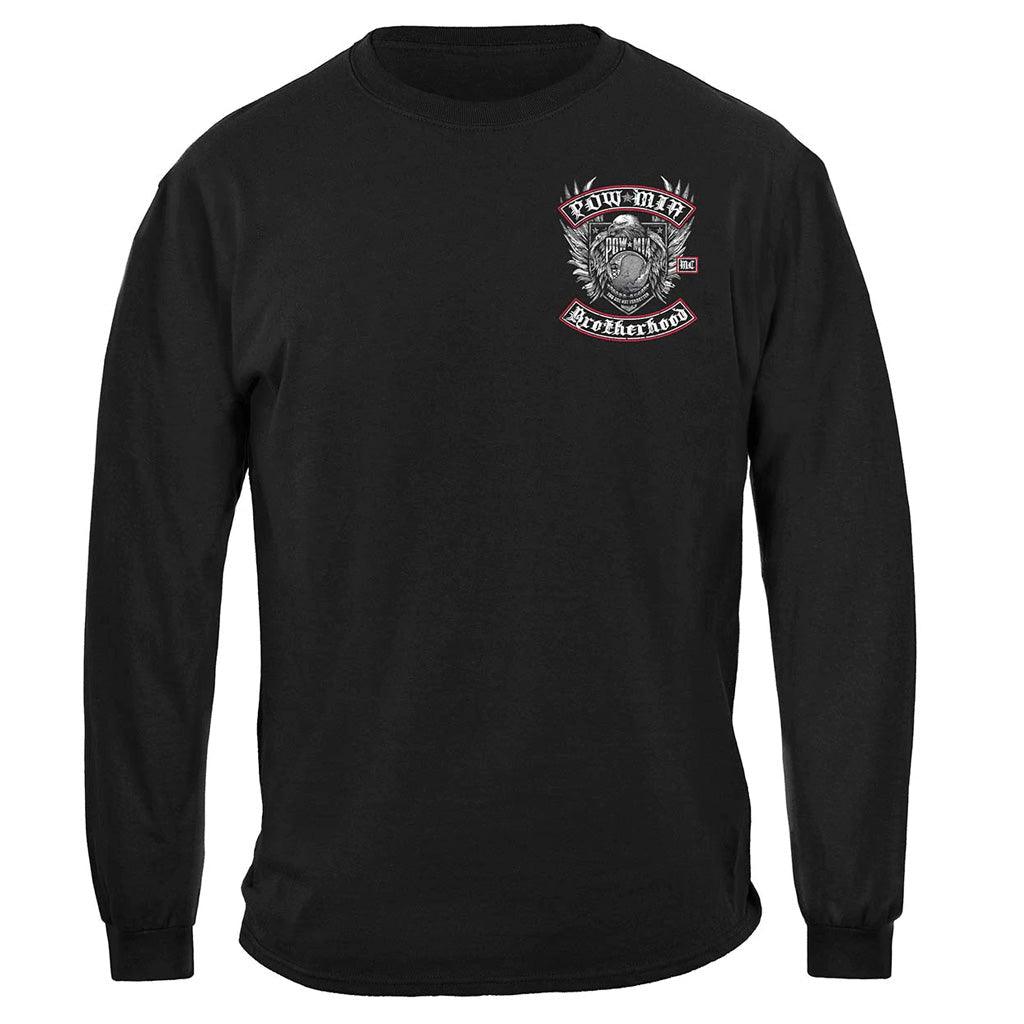 United States Pow Mia Biker With Rockers Silver Foil Premium Hoodie - Military Republic