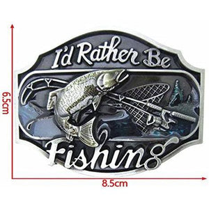 I'd Rather Be Fishing Zinc Alloy Belt Buckle - Military Republic
