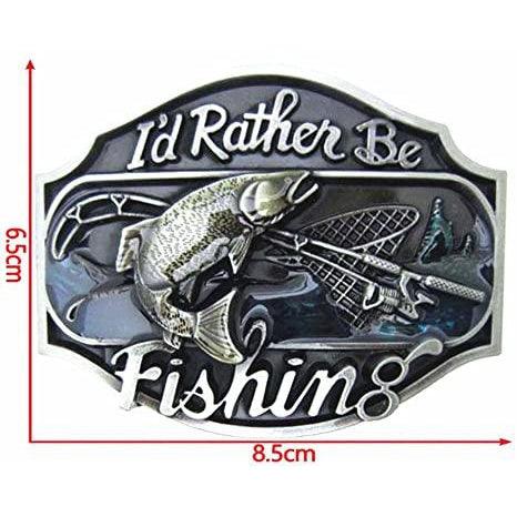 I'd Rather Be Fishing Zinc Alloy Belt Buckle - Military Republic