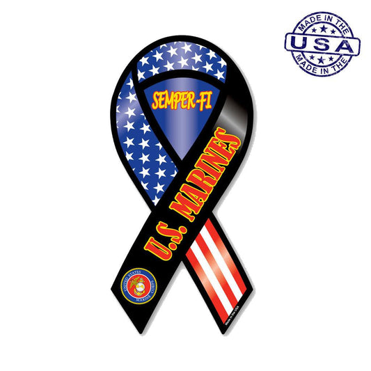 United States Marines Semfer Fi Ribbon Magnet (3.88" x 8") - Military Republic