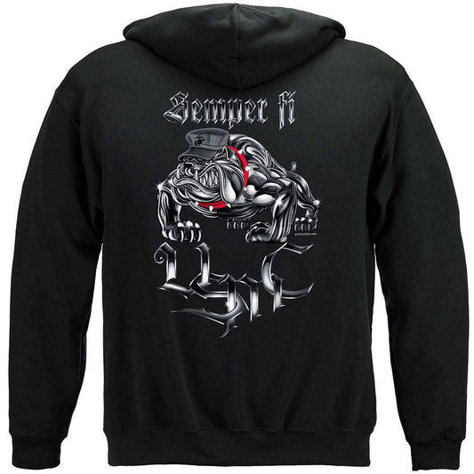 Semper Fi Chrome Dog Hoodie - Military Republic