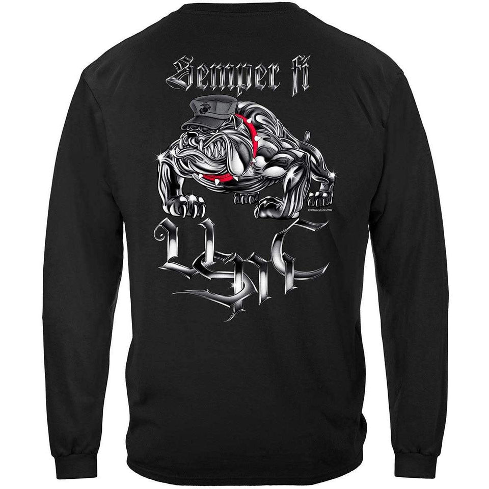 Semper Fi Chrome Dog T-Shirt - Military Republic