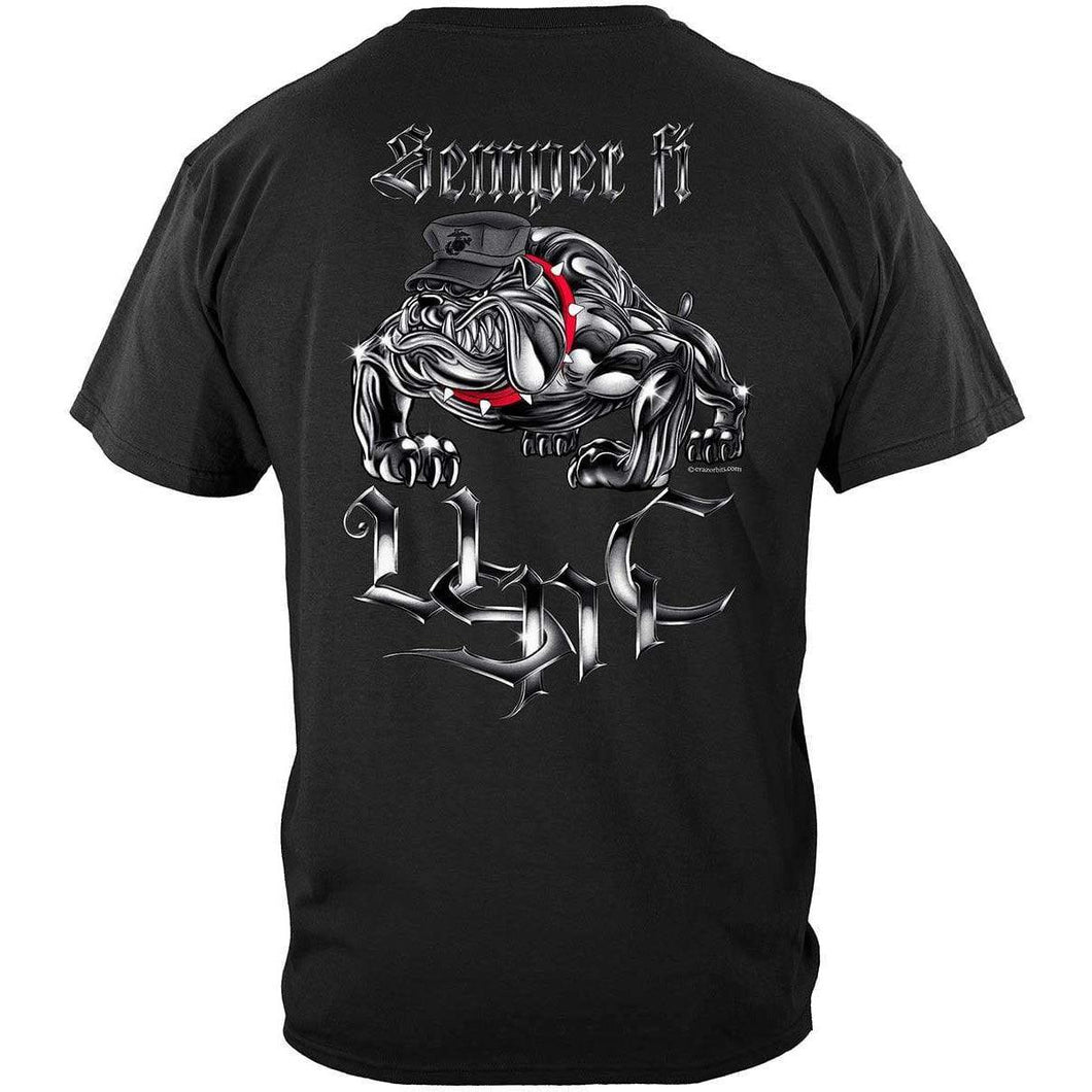 Semper Fi Chrome Dog T-Shirt - Military Republic