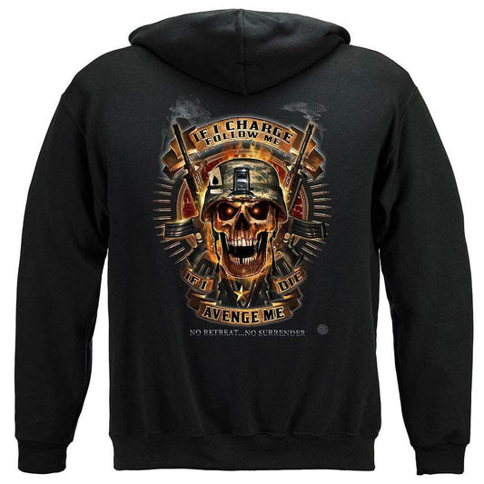 United States Skull of Doom If I Die Avenge Me, No Retreat Premium Men's Hoodie - Military Republic