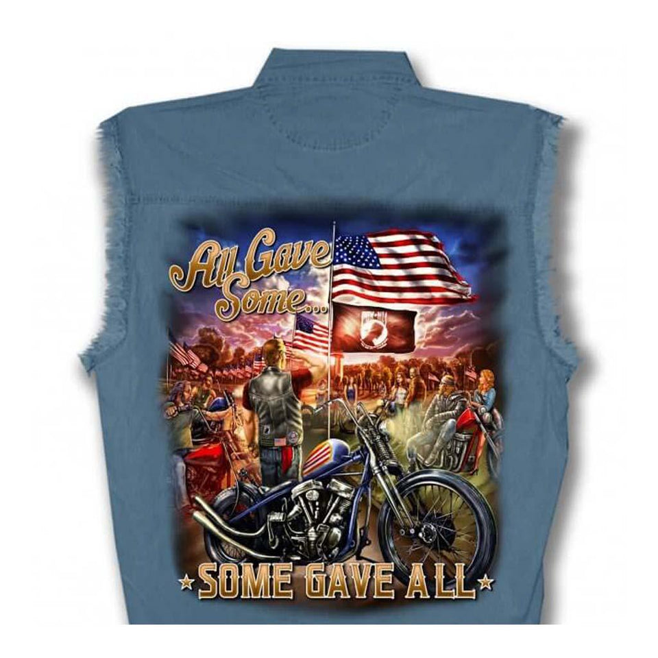 Remembrance All Gave Some Some Gave All Sleeveless Denim Shirt - Military Republic