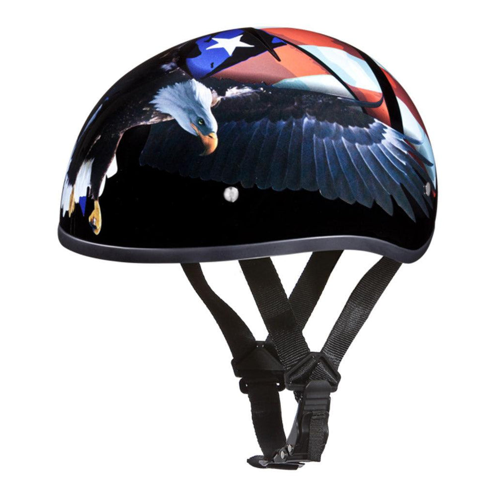 American Eagle Patriotic Freedom Graphic Motorcycle Half Helmet - Military Republic