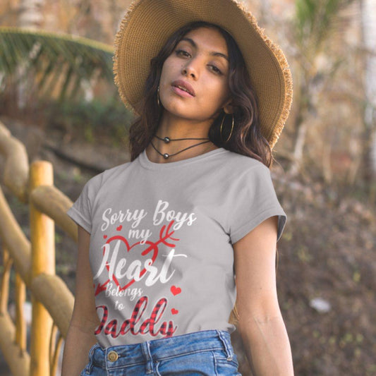 Sorry Boys My Heart Belongs To Daddy Women's T-shirt - Military Republic