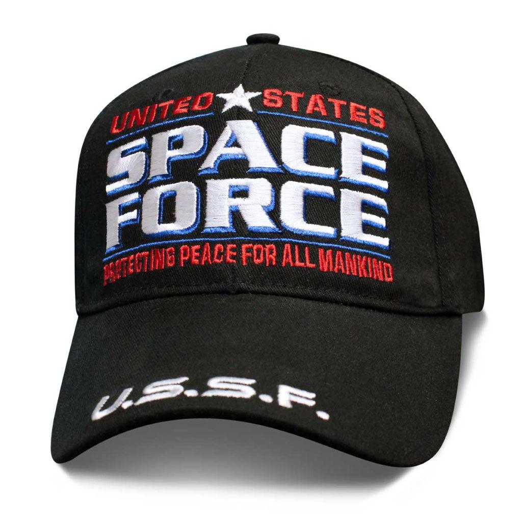 Protecting Peace for Mankind U.S. Space Force Black Cap - Military Republic