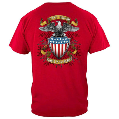 United States Stand Behind Those Who Serve Premium T-Shirt - Military Republic