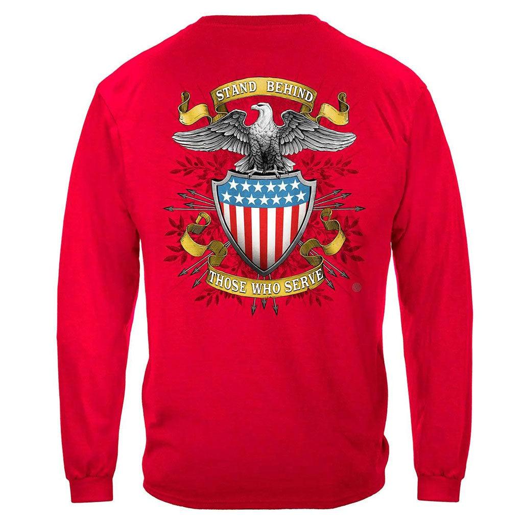 United States Stand Behind Those Who Serve Premium Hoodie - Military Republic