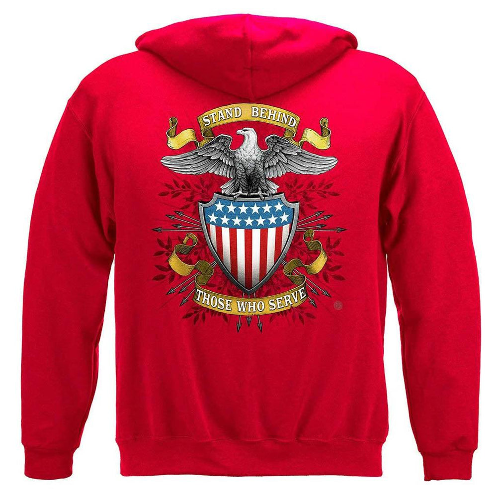 United States Stand Behind Those Who Serve Premium Hoodie - Military Republic