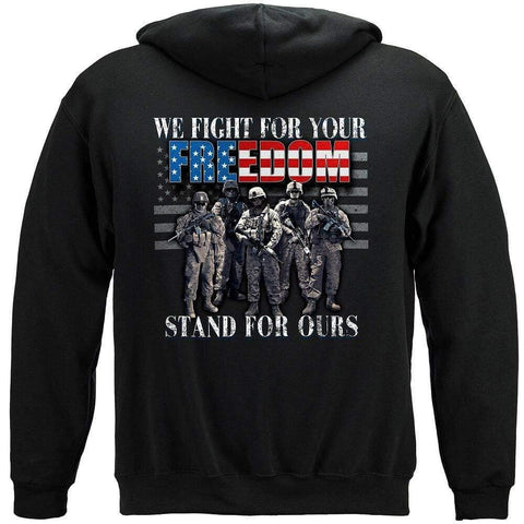 Stand For The Flag Fight For Our Freedom Premium Men's Hoodie - Military Republic
