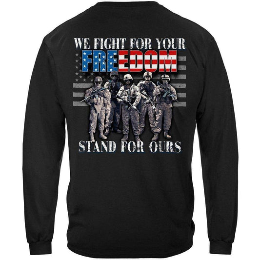 Stand For The Flag Fight For Our Freedom Premium Men's Long Sleeve - Military Republic