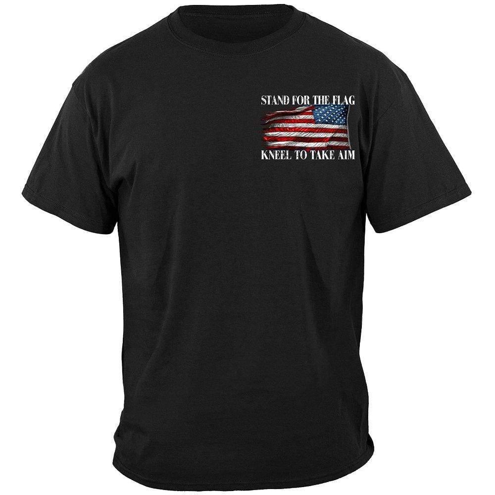Stand For The Flag Kneel And Take Aim Premium Men's Long Sleeve - Military Republic