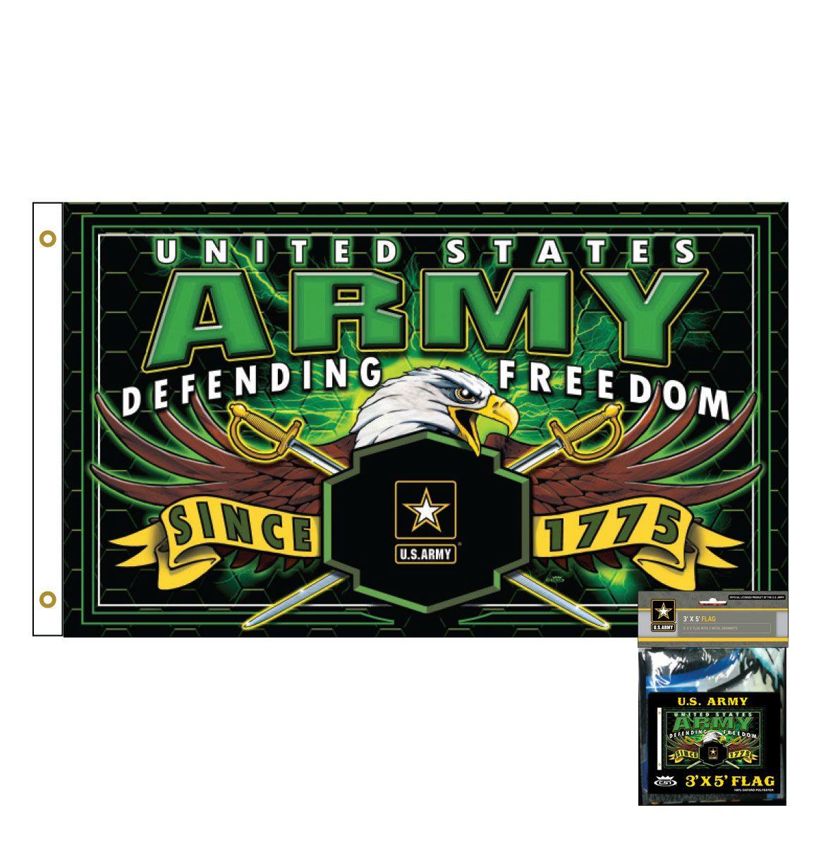 Strike Force  U.S. Army 3' x 5' Polyester Flag - Military Republic