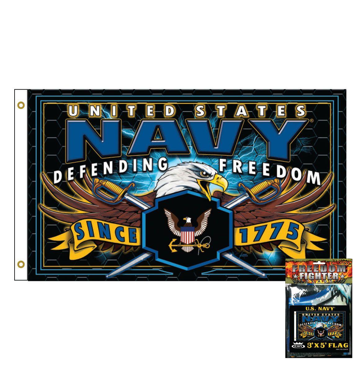 Strike Force  U.S. Navy 3' x 5' Polyester Flag - Military Republic