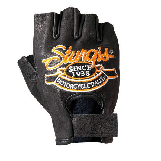 Official Sturgis Motorcycle Rally Fingerless Riding Gloves - Military Republic