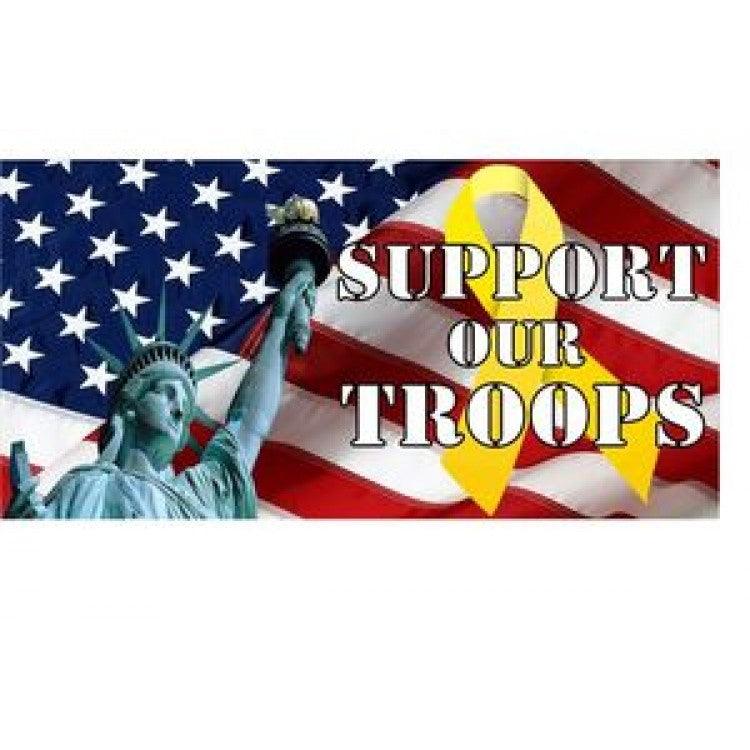 Support Our Troops Photo License Plate - Military Republic