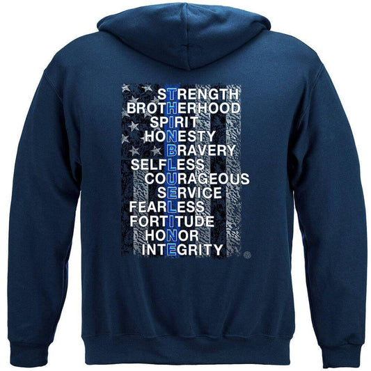 Thin Blue Line Law Enforcement Brotherhood Hoodie - Military Republic