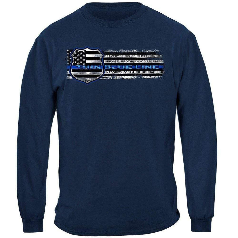 Thin Blue Line Law Enforcement Brotherhood T-shirt - Military Republic
