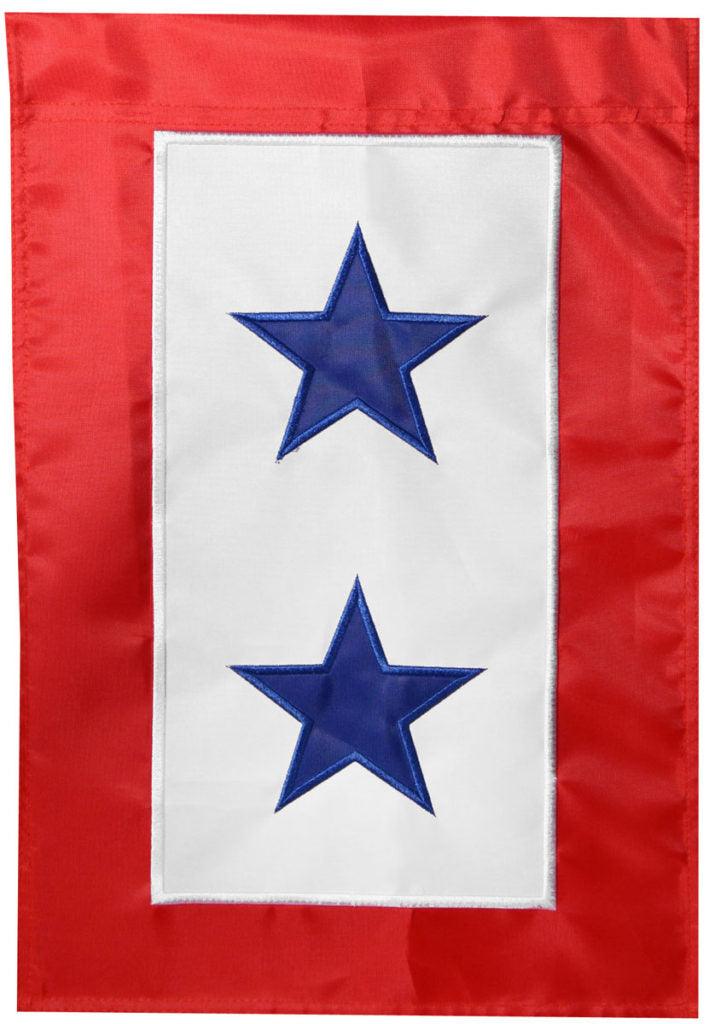 Two Blue Star Flag Service Garden Banner - Military Republic