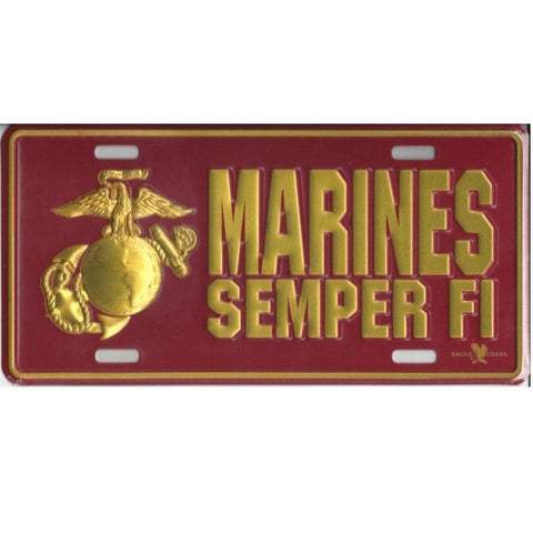 U.S Marines Semper Fi Metal License Plate Frame - Military Republic