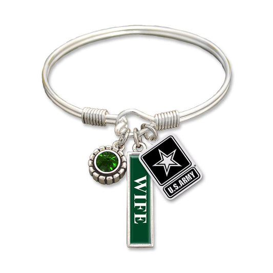 U.S. Army® Bracelet- Triple Vertical Charm - Wife - Military Republic