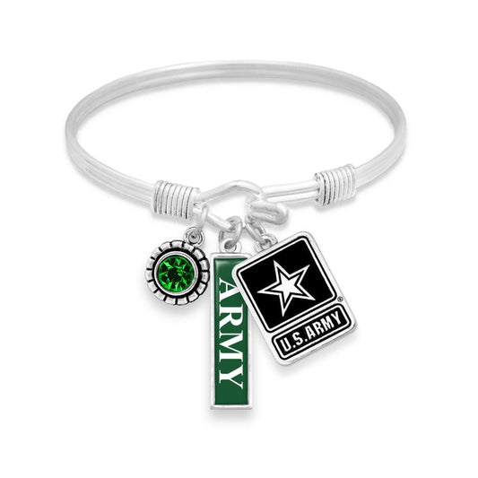 U.S. Army Triple Charm Bracelet with Vertical Army Pendant - Military Republic