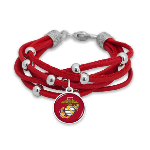 U.S. Marines Lindy Leather Bracelet - Military Republic