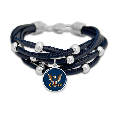 U.S. Navy Lindy Leather Bracelet - Military Republic