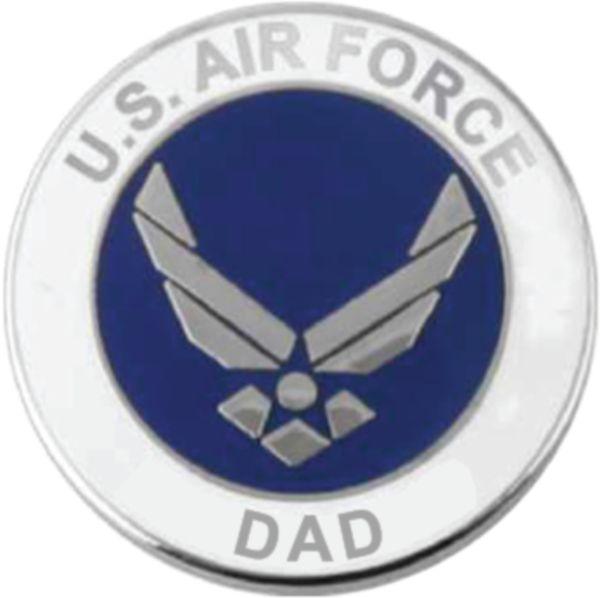 U.S. Air Force Dad with Symbol on 7/8″ Round Lapel Pin - Military Republic