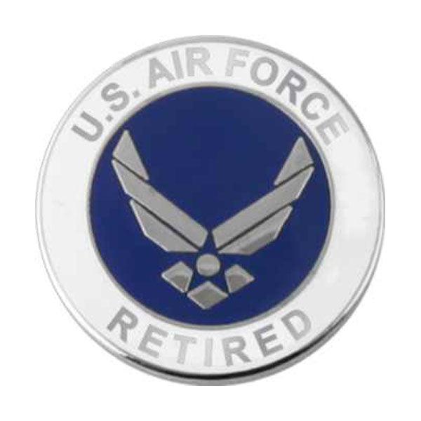 U.S. Air Force Retired with Wing Logo Lapel Pin 3/4" - Military Republic