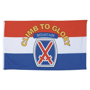 U.S Army 10th Mountain Division Climb to Glory 3'x5'  Polyester Flag - Military Republic