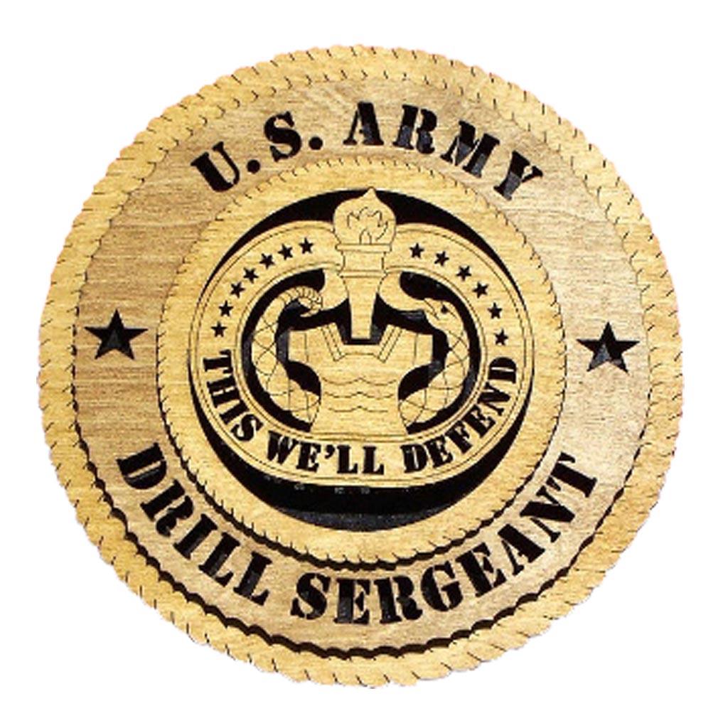 U.S. Army Drill Sergeant Large Handmade Wooden Tribute Wall Plaque - Military Republic