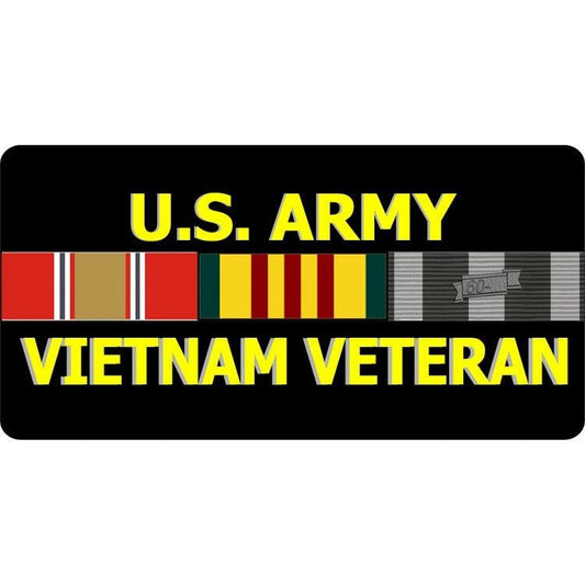 U.S. Army Vietnam Veteran Ribbon Photo License Plate - Military Republic