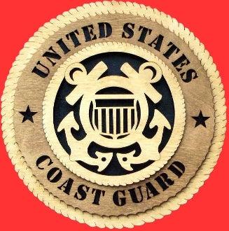 U.S. Coast Guard Large Handmade Wooden Tribute Wall Plaque - Military Republic
