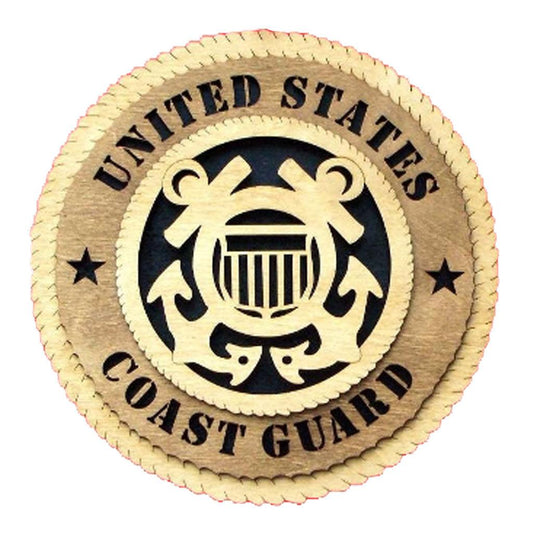 U.S. Coast Guard Large Handmade Wooden Tribute Wall Plaque - Military Republic