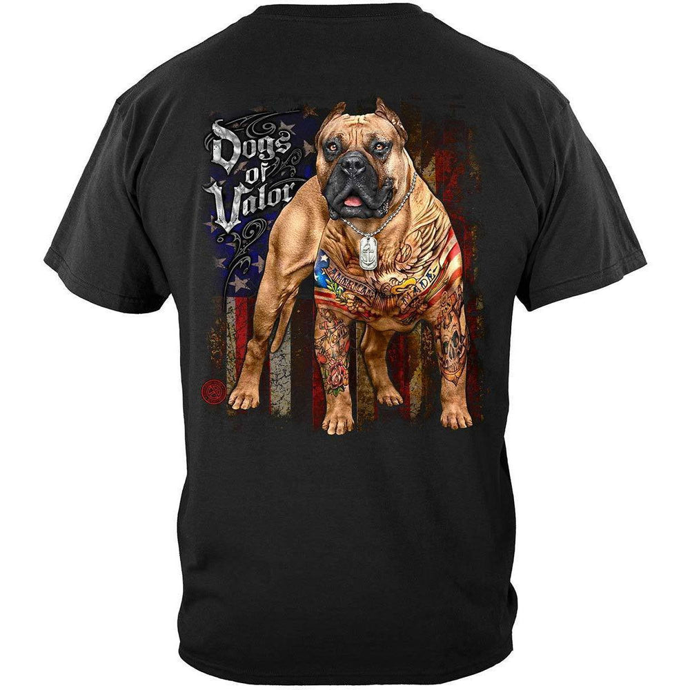 U.S. Dogs Of Valor American Made Pit Bull T-Shirt - Military Republic