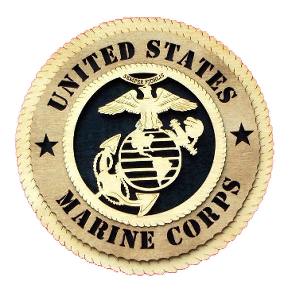 U.S. Marines Large Handmade Wooden Tribute Wall Plaque – Military Republic