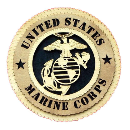 U.S. Marines Large Handmade Wooden Tribute Wall Plaque - Military Republic