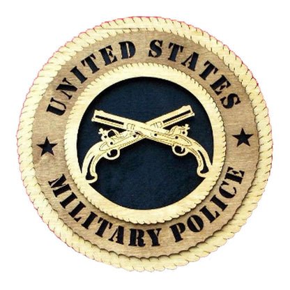 U.S. Military Police Large Handmade Wooden Tribute Wall Plaque - Military Republic